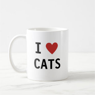 Taza De Café Mensaje clásico de gatos de corte I corazón
