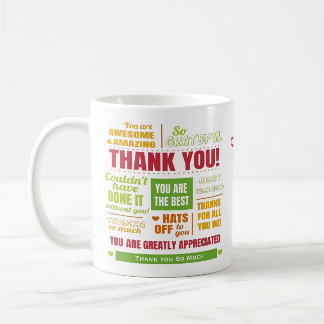 Taza De Café Mensaje de agradecimiento personalizado (Izquierda)