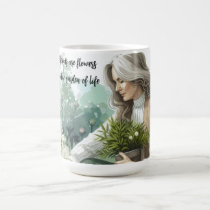 Taza De Café Mensaje de amistad de mujer trabajando en jardín d