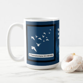 Taza De Café Mensaje de fe - Verso de la Biblia - 2 Tesalones 3