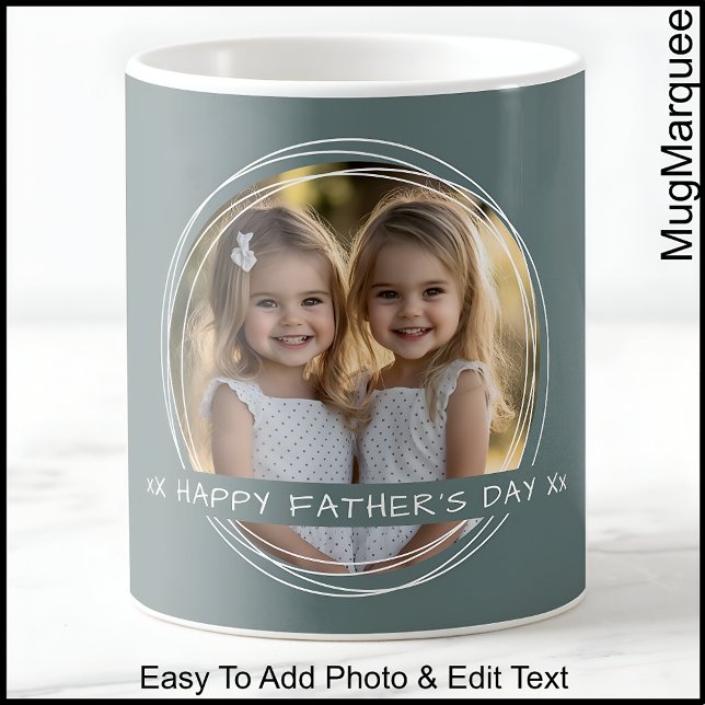 Taza De Café Mensaje de foto de plantilla Keepsake Padre Gray C (Subido por el creador)