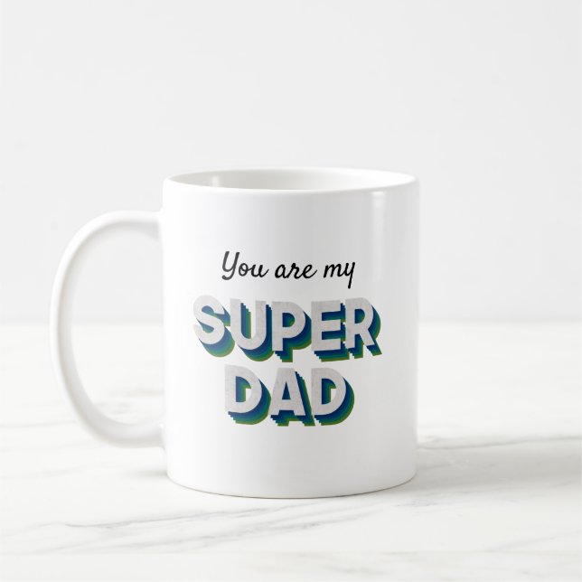 Taza De Café Mensaje de personalizable para Superdad (Izquierda)