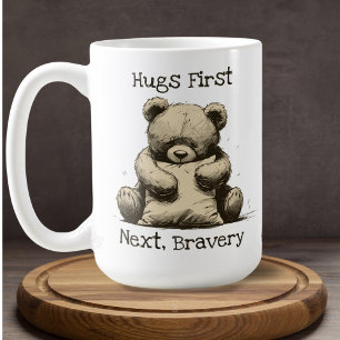 Taza De Café Mensaje de Personalizado de Teddy Bear Hug Pillow