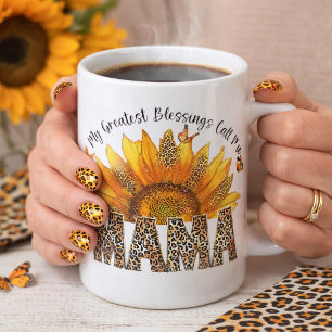 Taza De Café Mensaje del Girasol Inspirador para Mamá