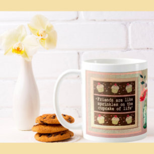 Taza De Café Mensaje especial de amigo Floral Bouquet