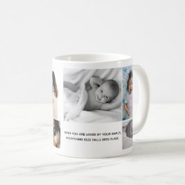 Taza De Café Mensaje inspirador de Collage de fotos familiar pa