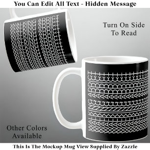 Taza De Café Mensaje oculto de adicto a la marcha 142WB inusual