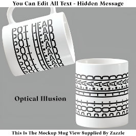Taza De Café Mensaje oculto Pot Head Coffee Addict 119B Funny