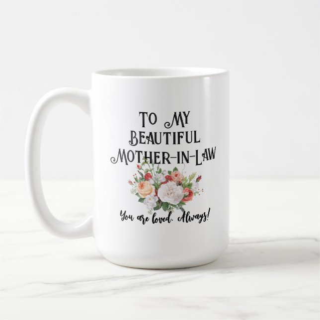 Taza De Café Mensaje Personalizado De Madre En Derecho (Izquierda)