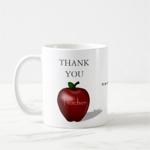 Taza De Café Mensaje personalizado "Gracias profesor" de la Red