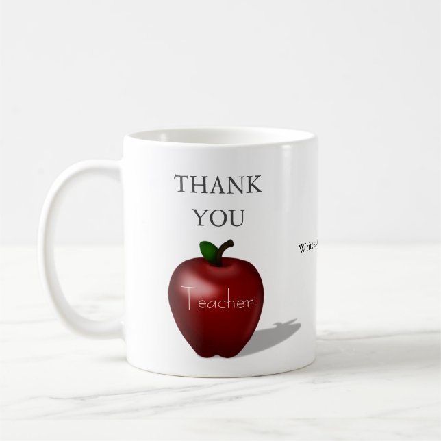 Taza De Café Mensaje personalizado "Gracias profesor" de la Red (Izquierda)