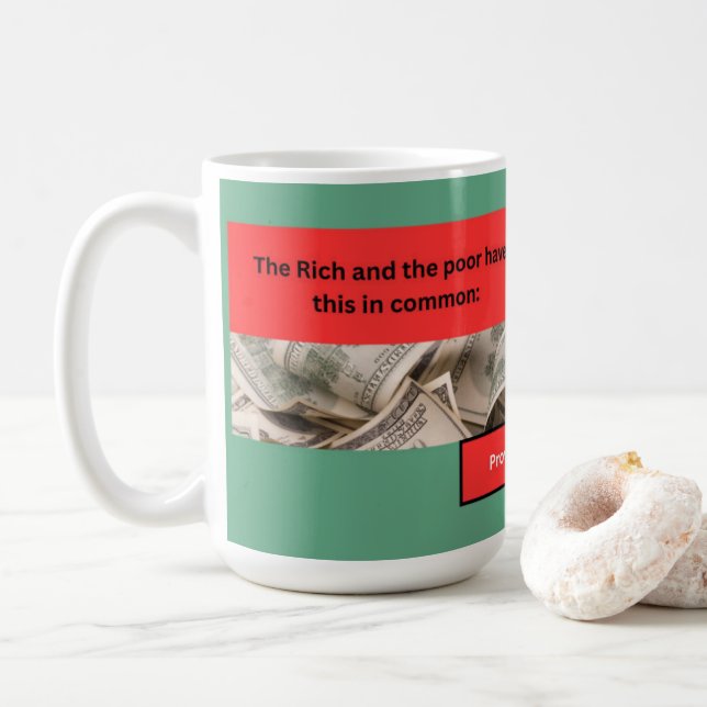 Taza De Café Mensaje Proverbs - Proverbs 22-2 - Classic (Con donut)