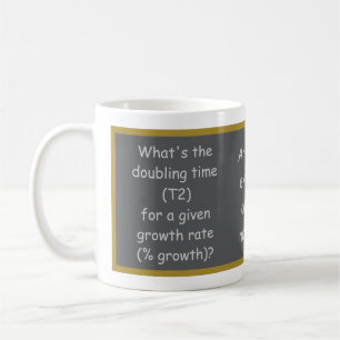Taza De Café Mensaje y ecuación de "Tiempo de duplicación"