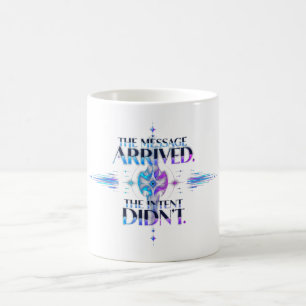 Taza De Café Mensaje y significado de neón — Violeta cian futur