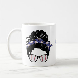 Taza De Café Mensajería personalizada Bun Baseball Mom