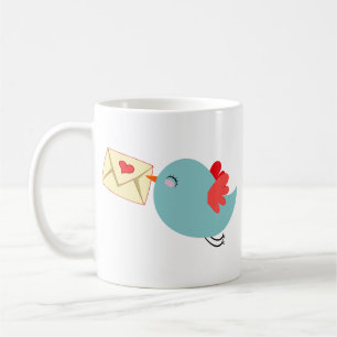 Taza De Café Mensajes de Amor de Pájaros Tweets