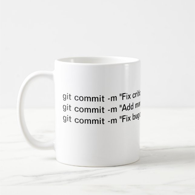 Taza De Café Mensajes de confirmación de Git (Izquierda)