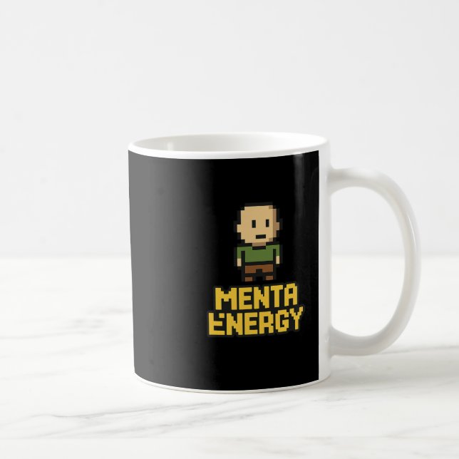 Taza De Café Menta Energy Pixel Gamer Funny Graphic Tee  (Derecha)