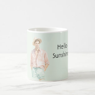 Taza De Café Menta Melocotón Hola Hombre Sol 