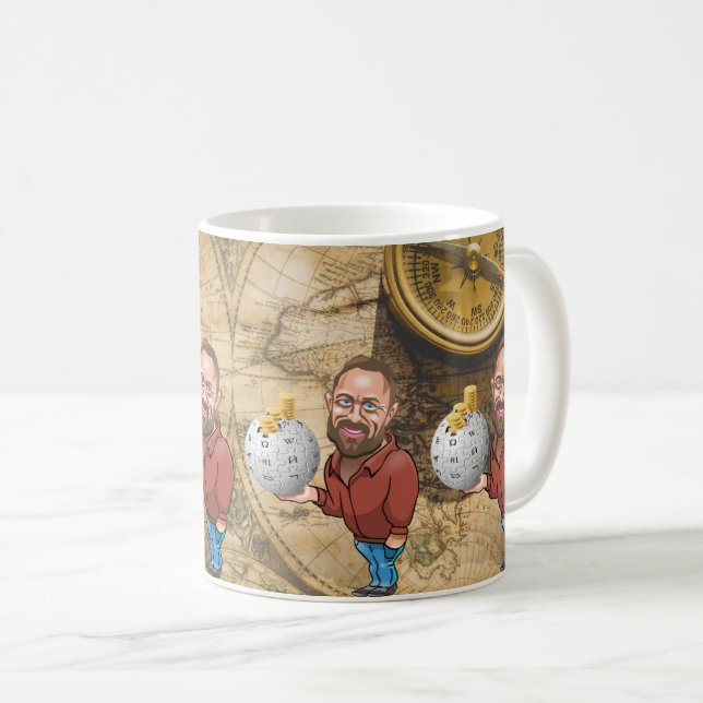Taza De Café Mentalidad del inversor: hombre con dinero y comer (Anverso derecho)