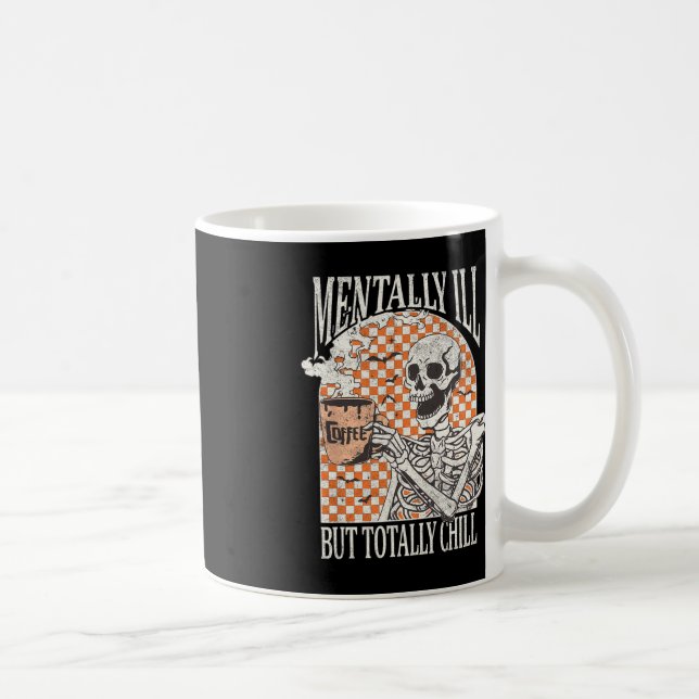 Taza De Café Mentalmente enfermo pero completamente machacado e (Derecha)