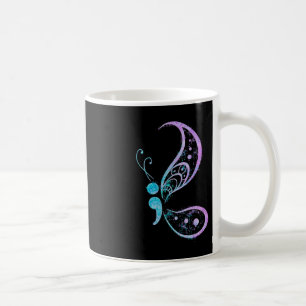 Taza De Café Mente de tatuaje de semicolón vintage de mariposa