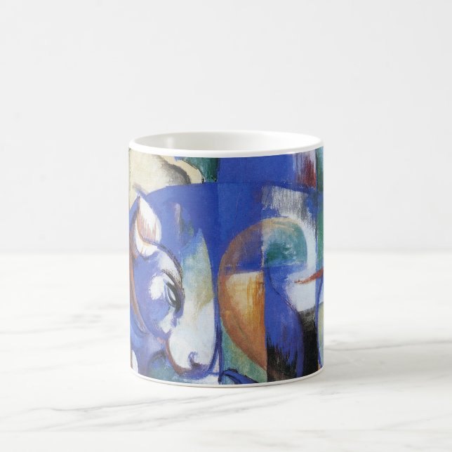 Taza De Café Mentiroso toro de Franz Marc, arte de cubismo vint (Centro)