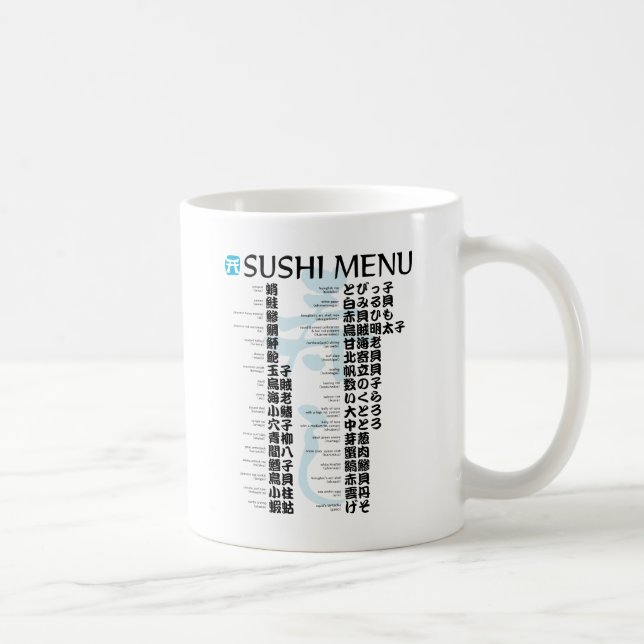 Taza De Café Menú de sushi-japonés (Derecha)