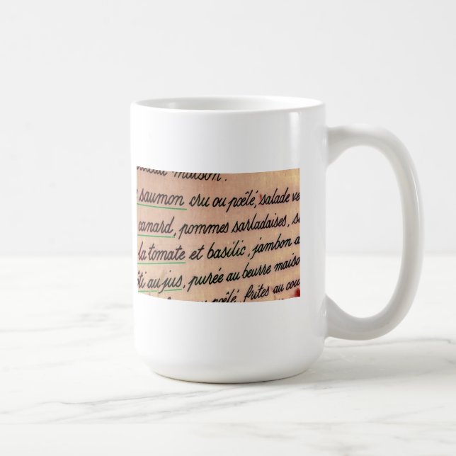 Taza De Café Menú francés (Derecha)