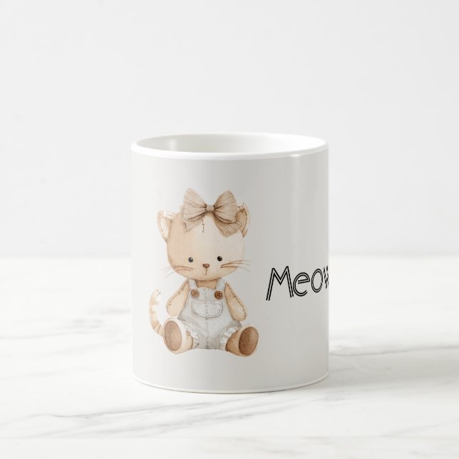 Taza De Café Meow Cat Bow (Centro)