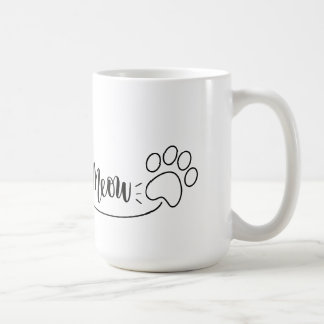 Taza De Café Meow heart and paw, mug for cat owners