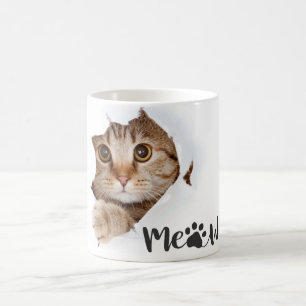 Taza De Café "meow" lindo Cat Mug