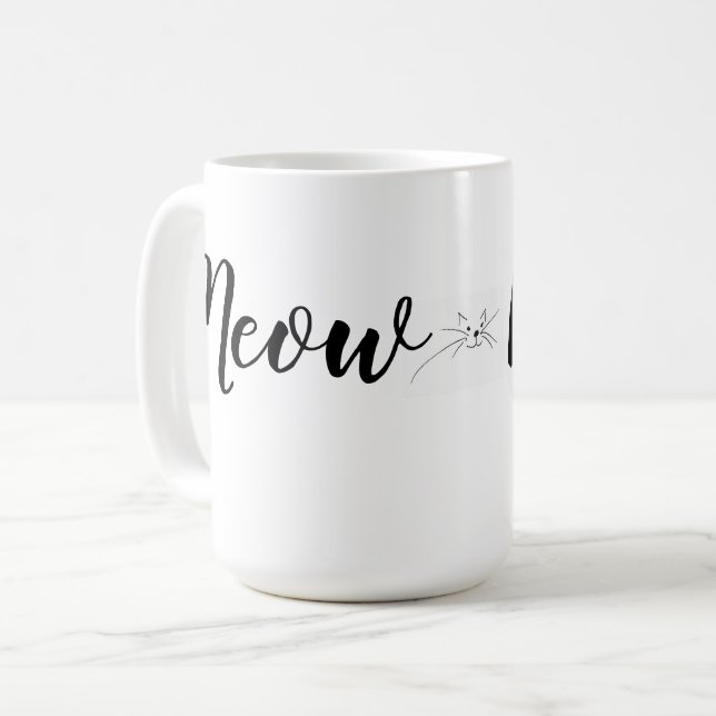 Taza De Café Meow Meow Kitty, Gato Girly (Anverso izquierdo)