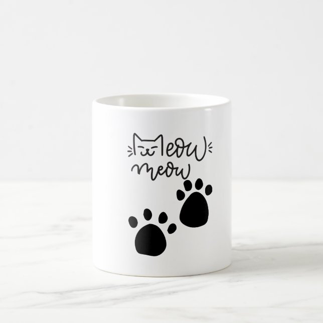 TAZA DE CAFÉ MEOW MEOW LOS AMANTES DEL CAT DISEÑAN (Centro)