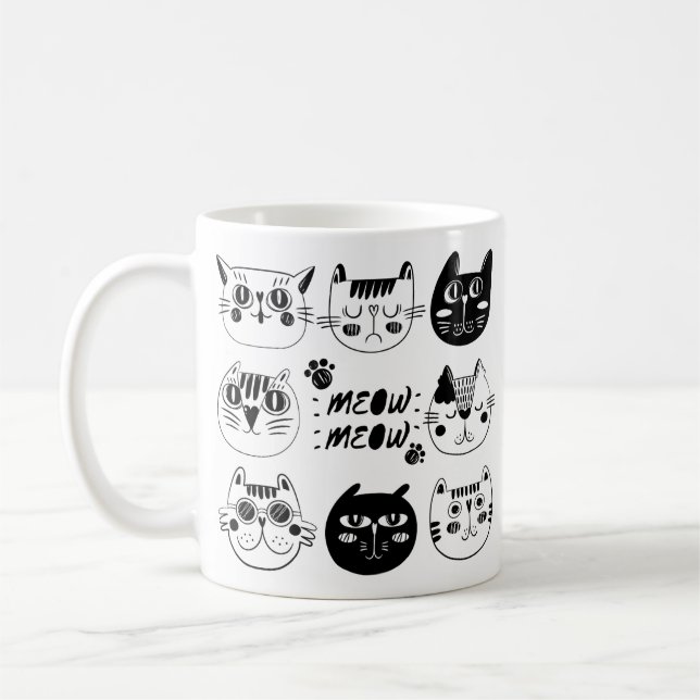 Taza De Café Meow, Meow  Mug - Purrfect Gift for a Cat Lover (Izquierda)