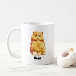 Taza De Café Meow, Personalizado de gato persa Naranja