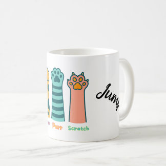 Taza De Café Meow Purr Scratch - Corte Gracioso Cat Paw Mug
