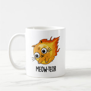 Taza De Café Meow-teor Funny Meteor Pun