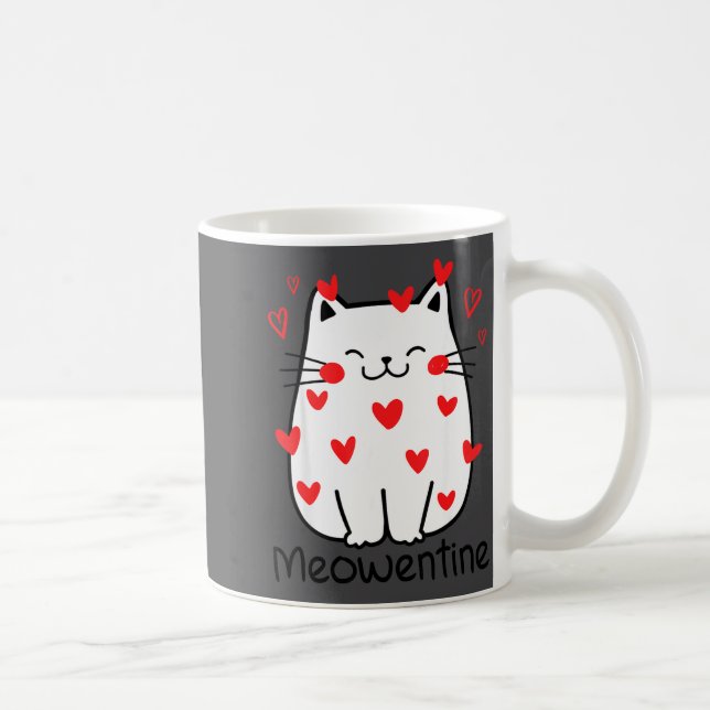 Taza De Café Meowentine Cute Cat Valentines Day Heart Meow Kitt (Derecha)