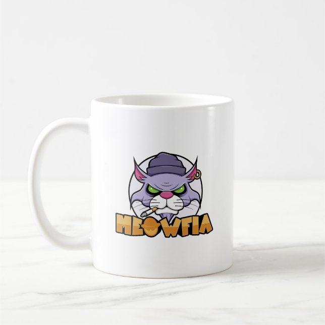 Taza De Café Meowfia Funny Gangster Gato Burmese Mug (Izquierda)