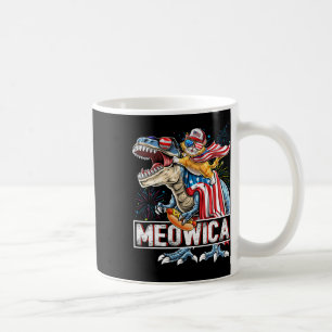 Taza De Café Meowica Cat T Rex Dinosaur 4 De Julio American Fl