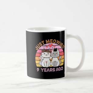 Taza De Café Meowied 9 Años Gatos Casados 9º Aniversario De Bod