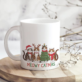 Taza De Café Meowy Catmas Funny Christmas Cats Holiday Gift