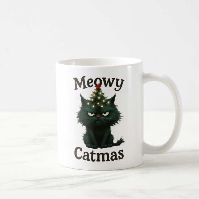 Taza De Café Meowy Catmas Moody cat (Derecha)