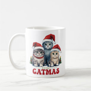 Taza De Café Meowy CaTMas Tres gatos SMiling