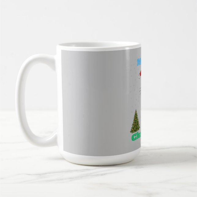 Taza De Café Meowy Christmas Cute Cat Design | Funny Holiday Ca (Izquierda)