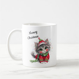 Taza De Café Meowy Christmas-Cute Cat Holiday Mug 