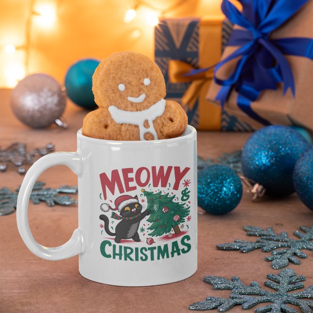 Taza De Café Meowy Christmas - Funny Cat Lovers (Subido por el creador)