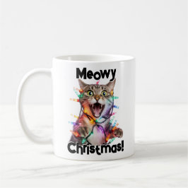Taza De Café Meowy Navidades Cat Mug Gracioso regalo