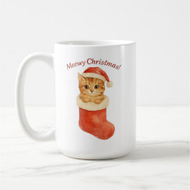 Taza De Café Meowy Navidades Cat Mug - Regalo de vacaciones